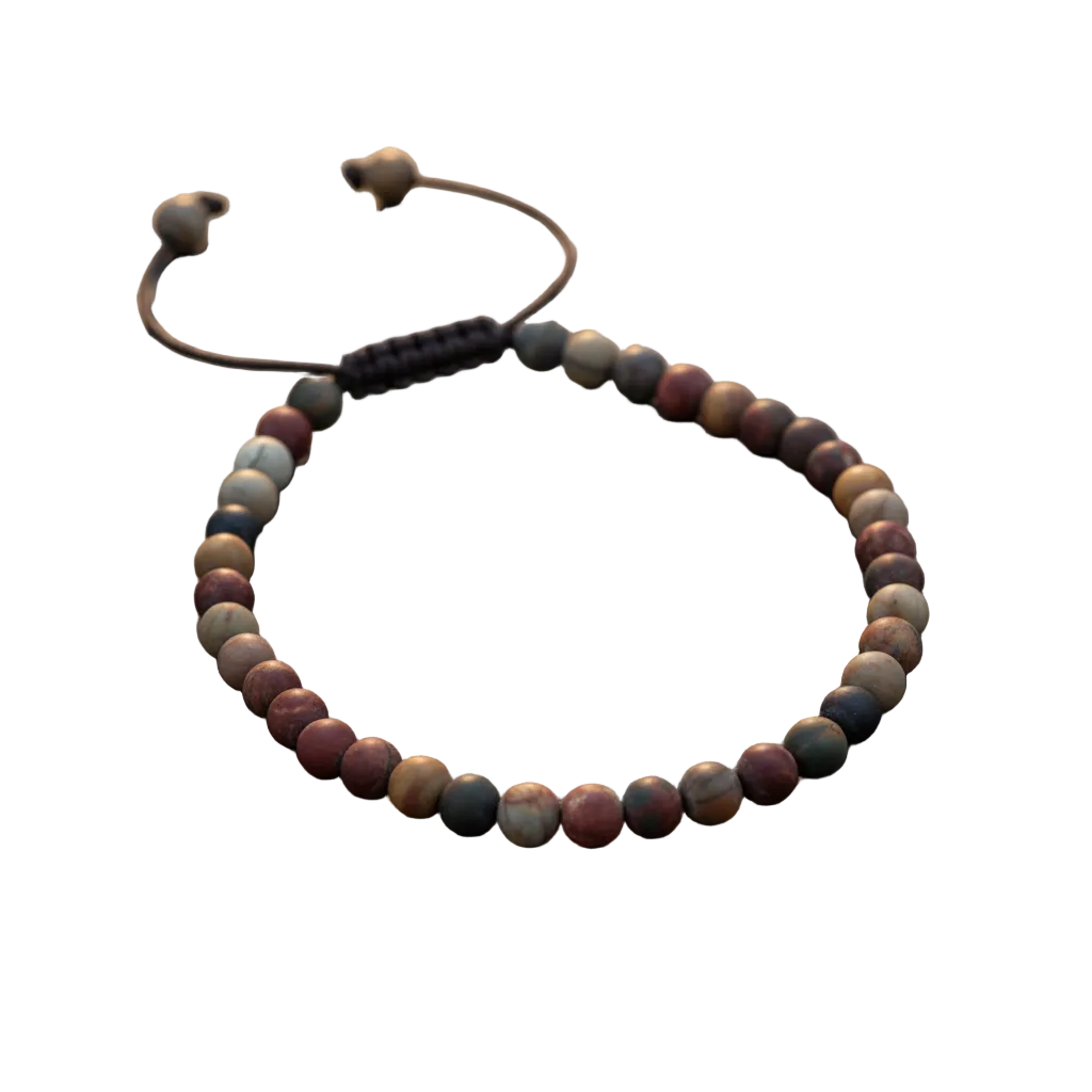 4 mm Jasper Stone Wrist Mala Bracelet