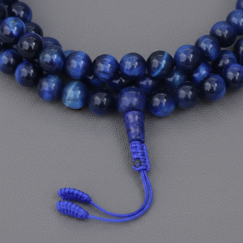 Blue Tiger Eye Stone Mala