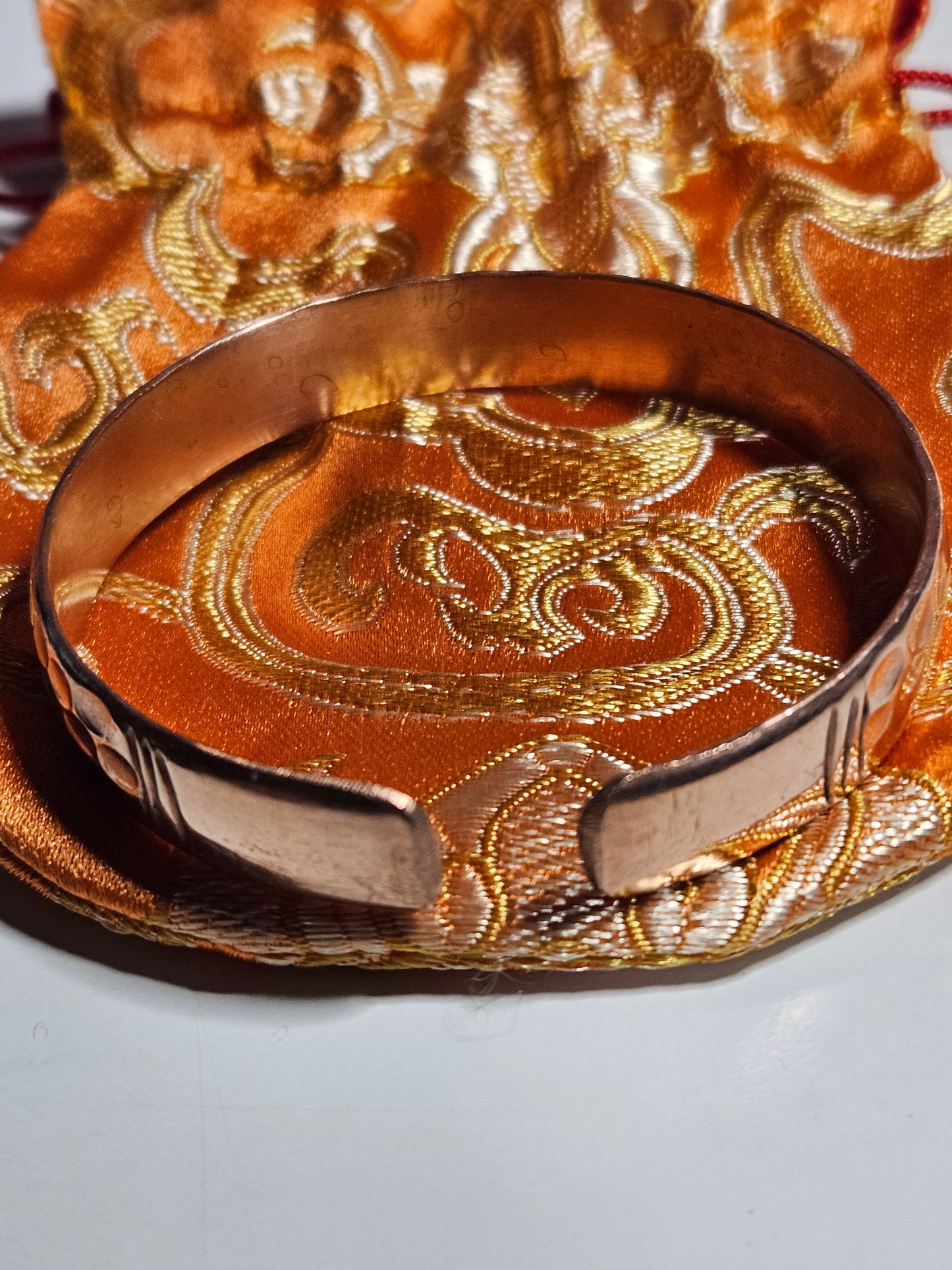 Hammered Wide Copper Bracelet