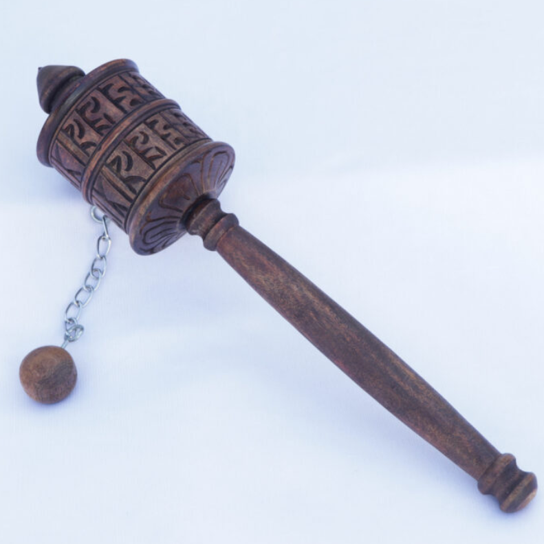 Mantra Wooden Hand Prayer Wheel
