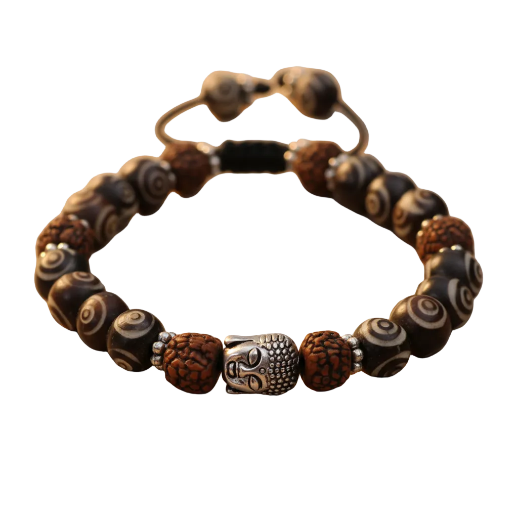 Buddha Head Yak Bone Wrist Mala Bracelet