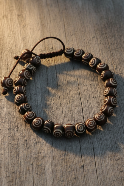 3 Eye Yak Bone Wrist Mala Bracelet