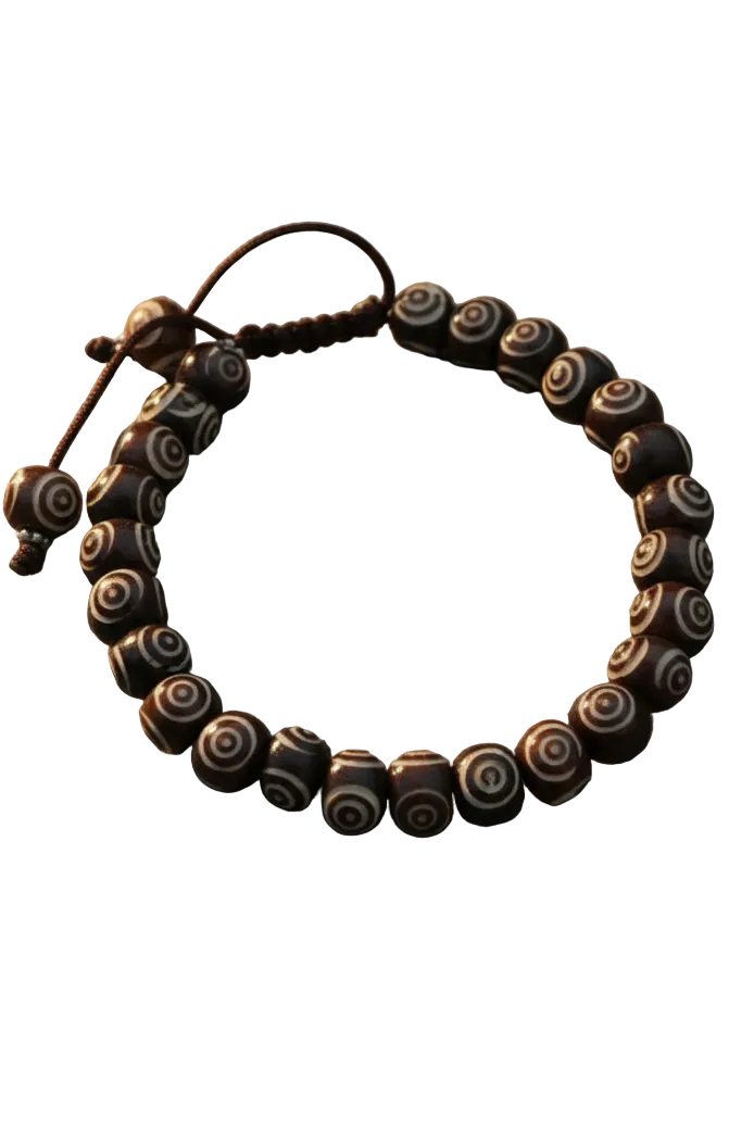 3 Eye Yak Bone Wrist Mala Bracelet