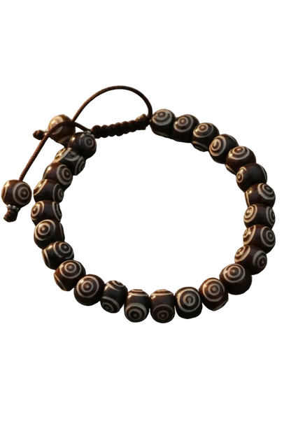 3 Eye Yak Bone Wrist Mala Bracelet