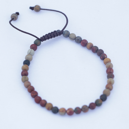 4 mm Jasper Stone Wrist Mala Bracelet