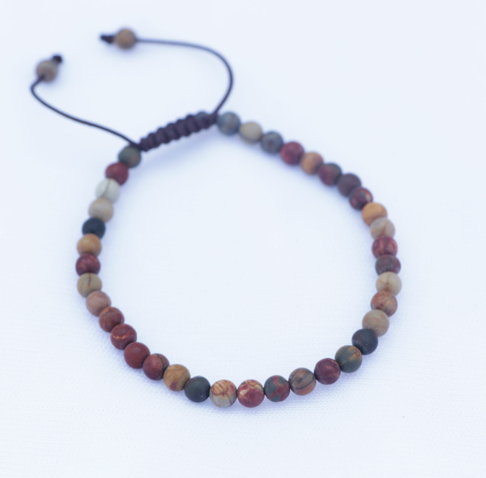 4 mm Jasper Stone Wrist Mala Bracelet