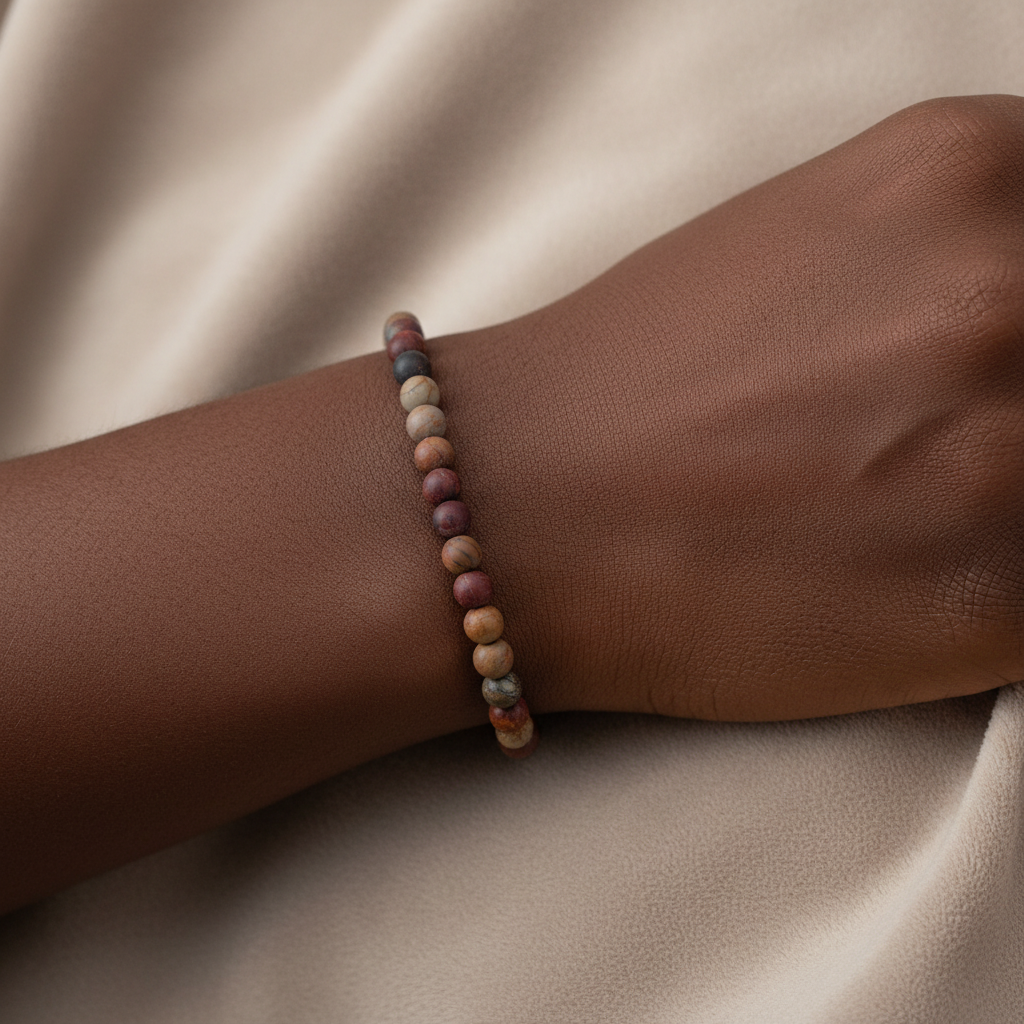 4 mm Jasper Stone Wrist Mala Bracelet