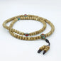 Antique Lotus Seed Mala with Tibetan Inlaid Beads