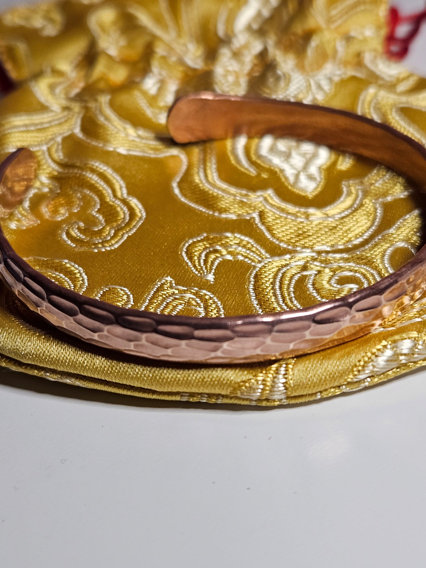 Hammered Narrow Copper Bracelet