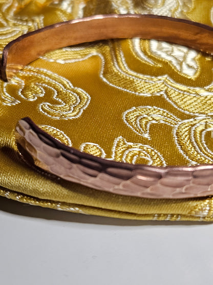 Hammered Narrow Copper Bracelet