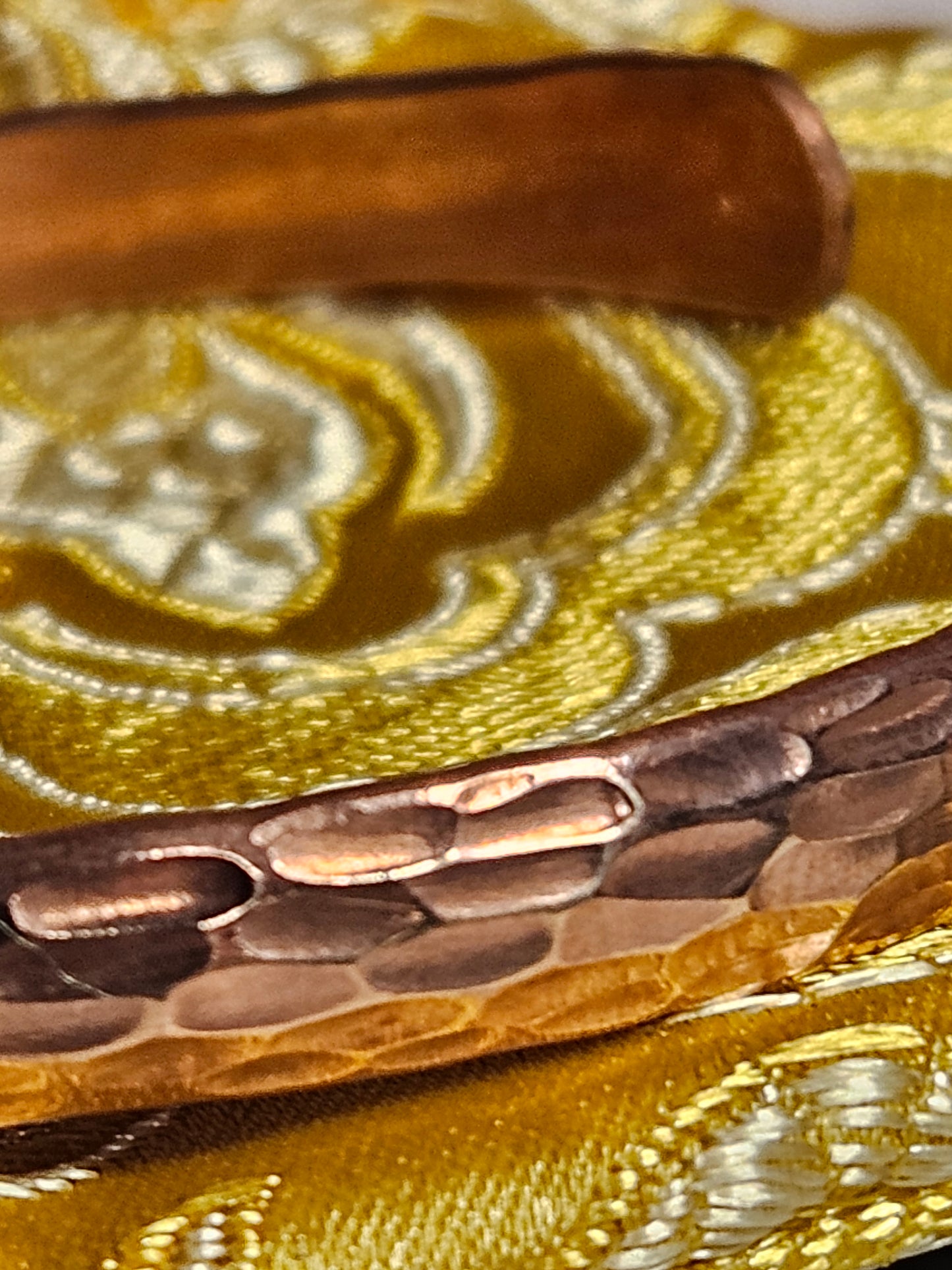 Hammered Narrow Copper Bracelet