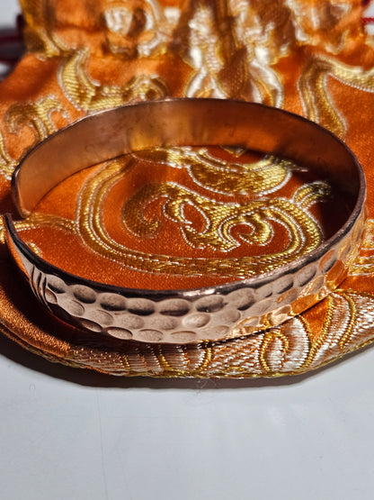 Hammered Wide Copper Bracelet