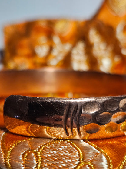 Hammered Wide Copper Bracelet