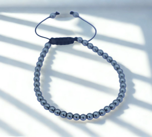 Hematite 4 mm Stone Wrist Mala/Bracelet