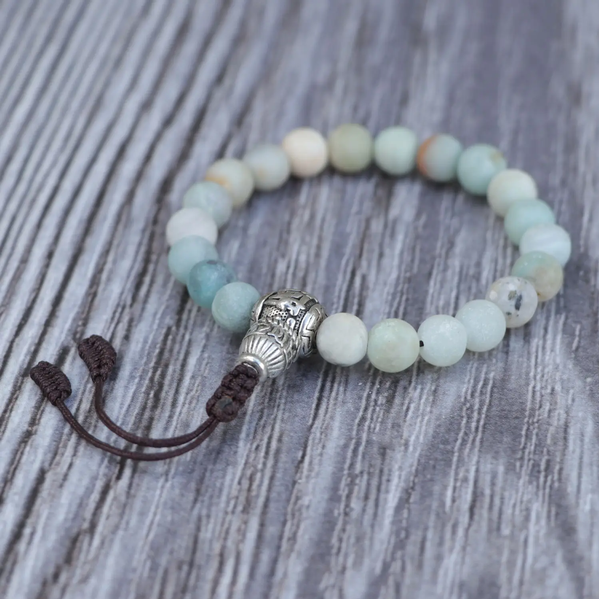 Matte Amazonite Stone Wrist Mala