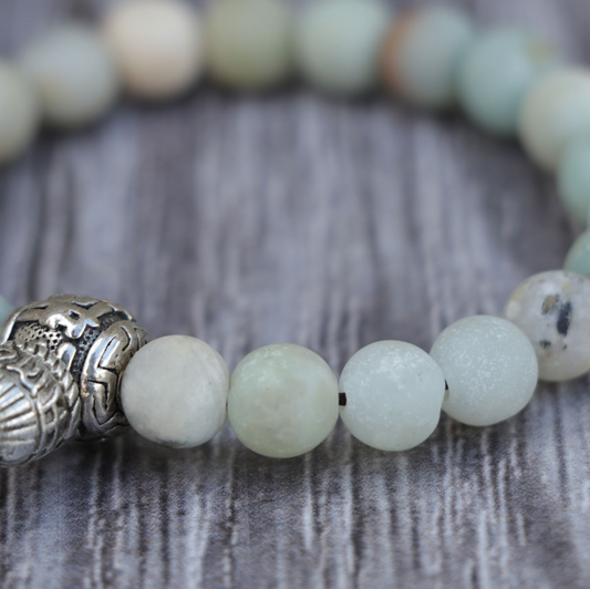 Matte Amazonite Stone Wrist Mala