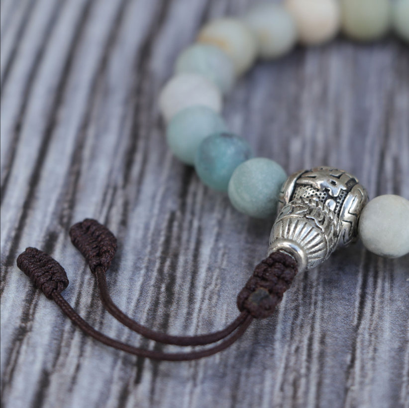Matte Amazonite Stone Wrist Mala