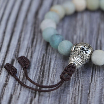 Matte Amazonite Stone Wrist Mala