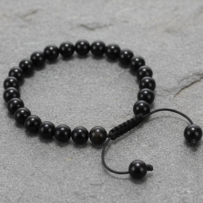 Black Obsidian Stone Wrist Mala