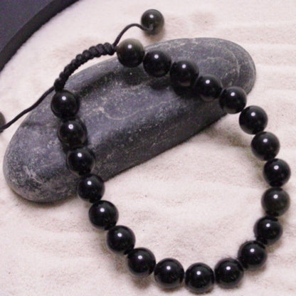 Black Obsidian Stone Wrist Mala