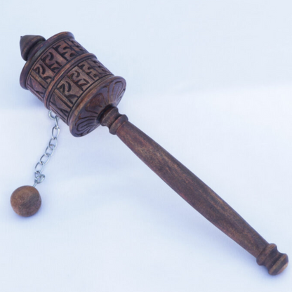 Mantra Wooden Hand Prayer Wheel