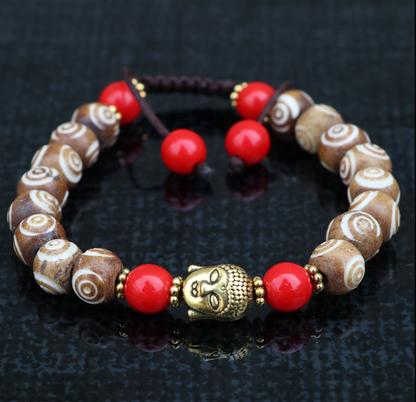 Carved Yak Bone Wrist Mala Braclet
