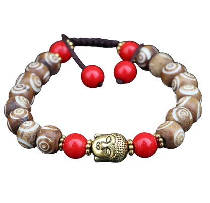 Carved Yak Bone Wrist Mala Braclet