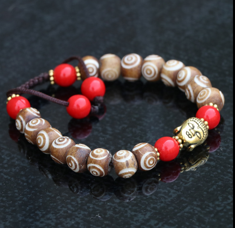 Carved Yak Bone Wrist Mala Braclet