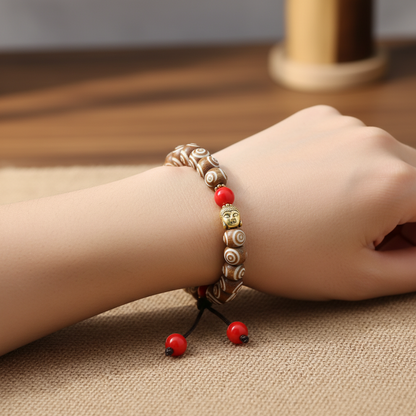 Carved Yak Bone Wrist Mala Braclet