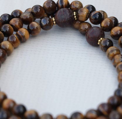 Antique Bodhi Tiger Eye Stone Mala