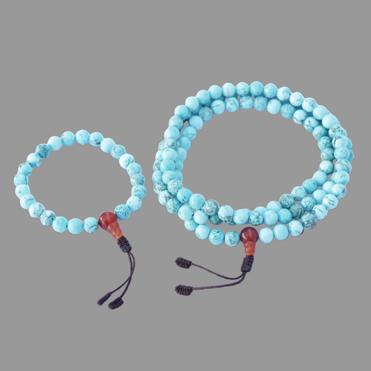 Turquoise Stone Mala and Bracelet Set